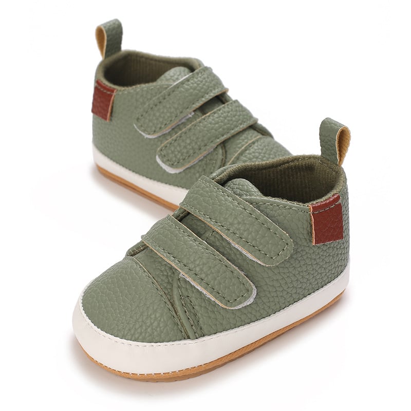 Cipele za bebe za proljeće-jesen, mekana potplata, PU gornji dio, slip-on, s Velcro zatvaračem