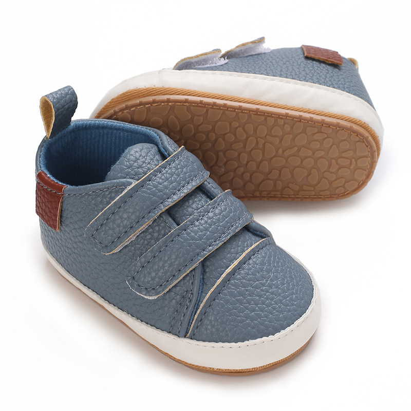 Cipele za bebe za proljeće-jesen, mekana potplata, PU gornji dio, slip-on, s Velcro zatvaračem