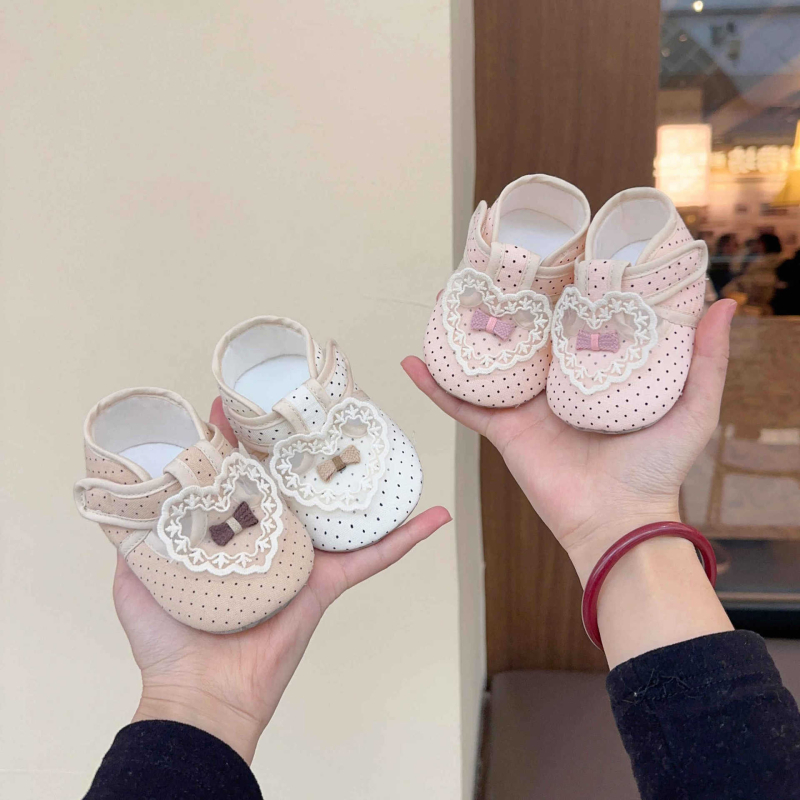 Proljetne cipele za bebe i malu djecu 0–12 mjeseci, za djevojčice, princeza s točkicama, protuklizne cipele za prve korake