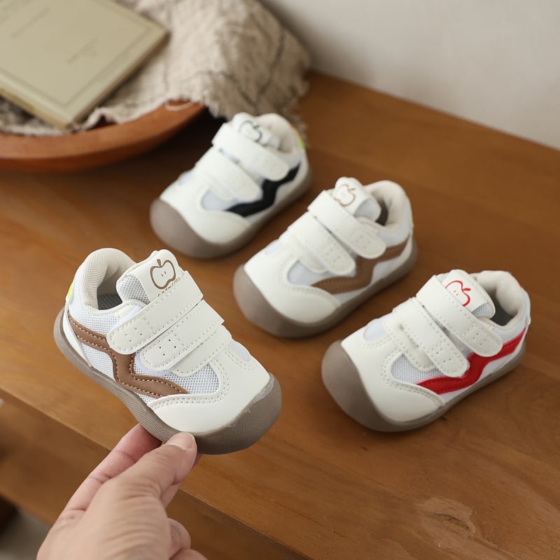 Cipele za prve korake beba, proljeće-jesen, prozračni mrežasti gornji dio, mekana potplat, protuklizne, niski kroj, zatvaranje Velcro, unisex, 12–36 mjeseci, brenda N&Ela
