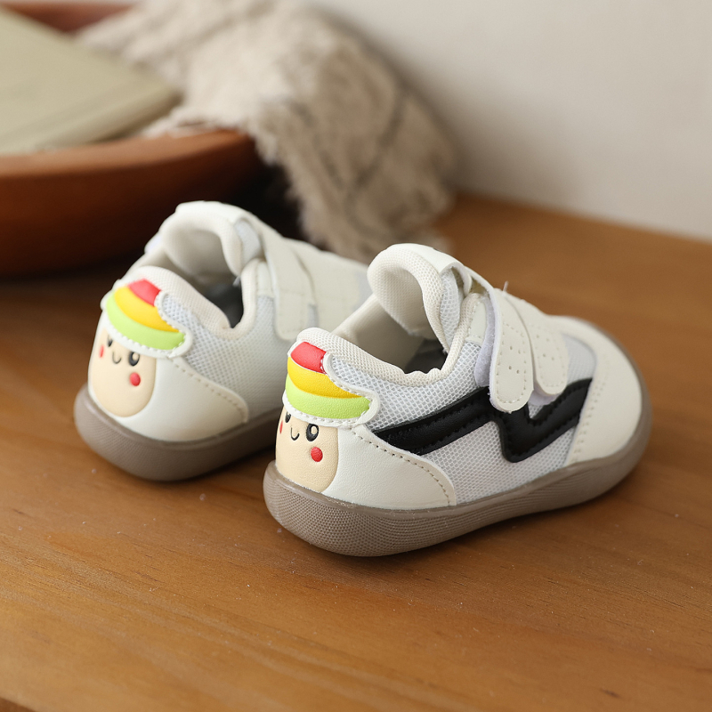 Cipele za prve korake beba, proljeće-jesen, prozračni mrežasti gornji dio, mekana potplat, protuklizne, niski kroj, zatvaranje Velcro, unisex, 12–36 mjeseci, brenda N&Ela
