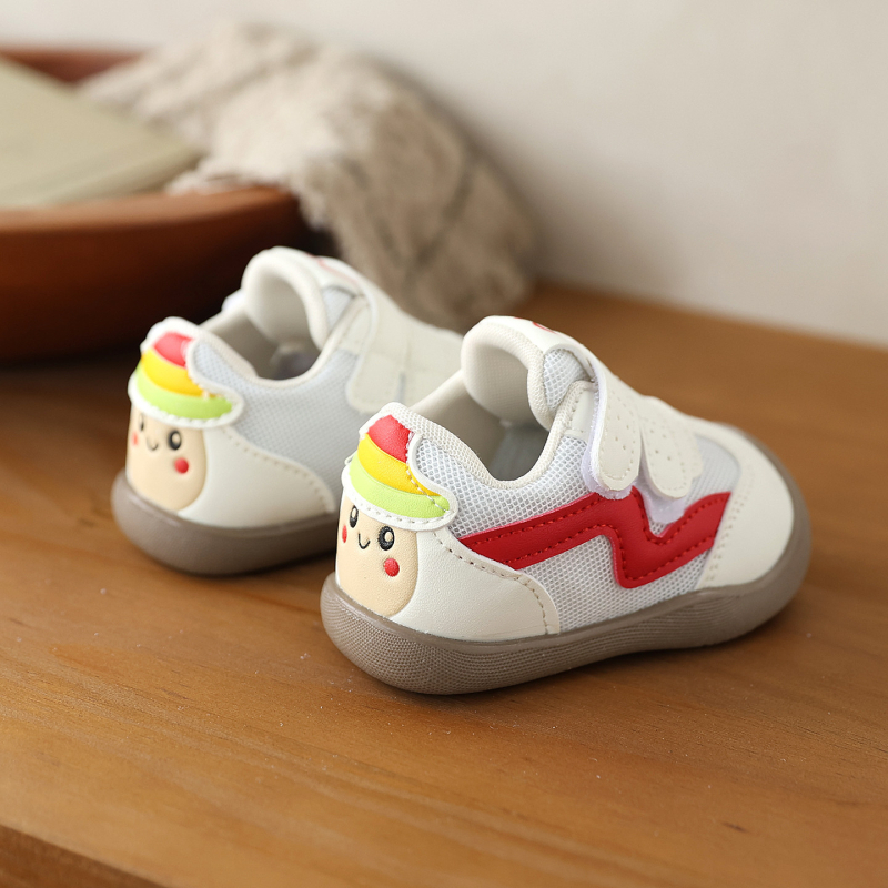 Cipele za prve korake beba, proljeće-jesen, prozračni mrežasti gornji dio, mekana potplat, protuklizne, niski kroj, zatvaranje Velcro, unisex, 12–36 mjeseci, brenda N&Ela