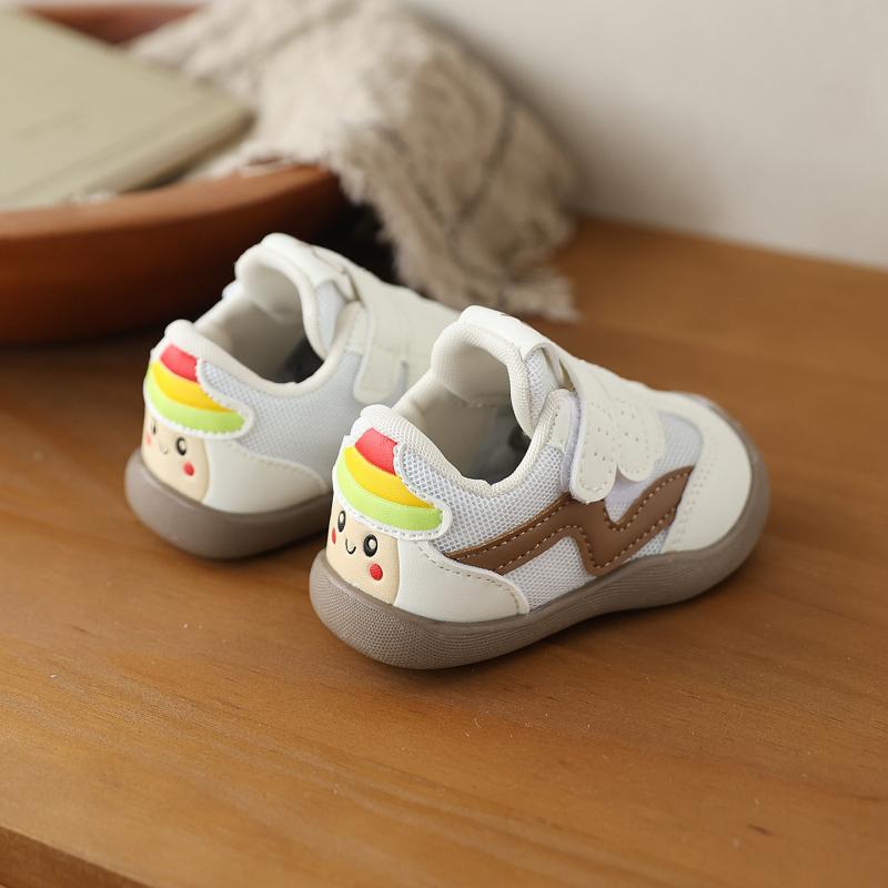 Cipele za prve korake beba, proljeće-jesen, prozračni mrežasti gornji dio, mekana potplat, protuklizne, niski kroj, zatvaranje Velcro, unisex, 12–36 mjeseci, brenda N&Ela