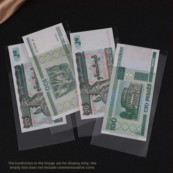 OPP debeli zaštitni džepovi za banknote, set 100 komada, s zaštitnom kutijom za banknote i stranu valutu