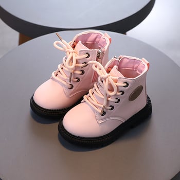 Dječje martinke čizme sa zipom i šnimama, mekana umjetna koža, protuklizna potplat, niski gležanj, unisex