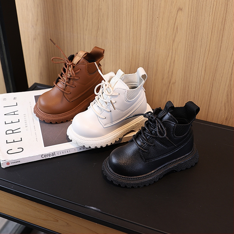 Detské zimné Martin topánky, jednobarevné, umelá koža, bočný zips, gumová podrážka, unisex