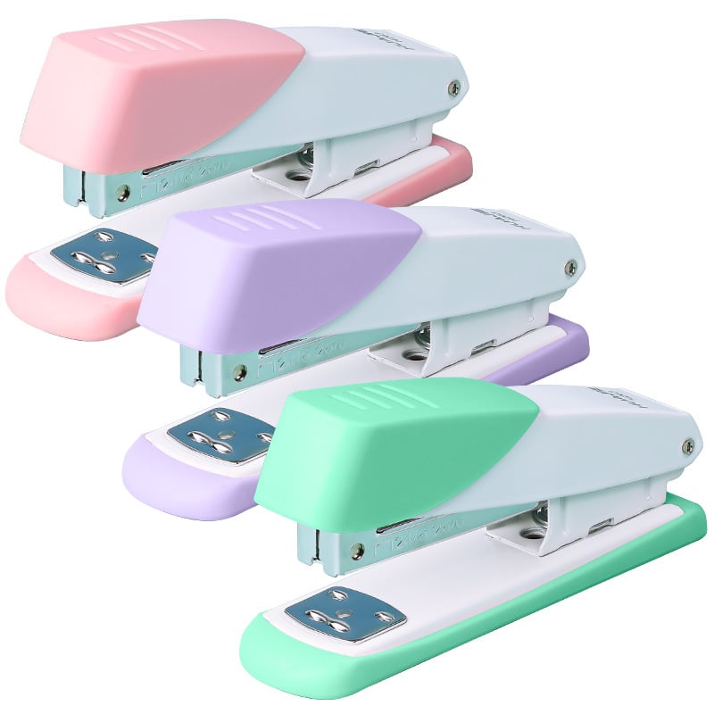 Metalna spajalica u macaron bojama, ergonomska i visoke kapacitete, za do 30 listova