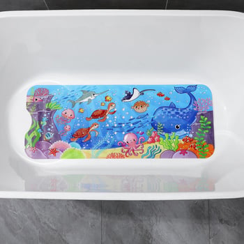 Proširena PVC podloga za kupaonicu, 100×40 cm, ekološki prihvatljiva protuklizna podloga s dječjim crtani dizajnom