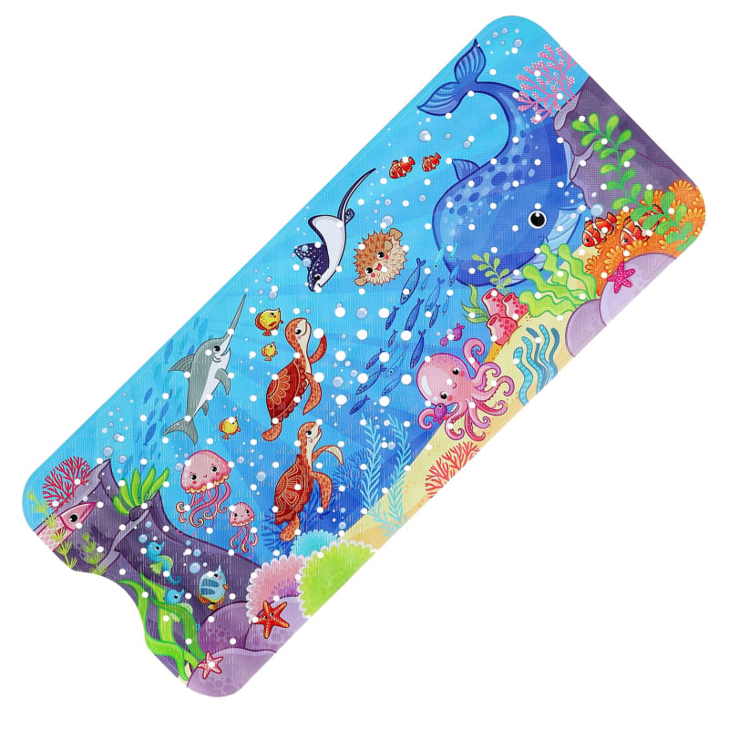 Proširena PVC podloga za kupaonicu, 100×40 cm, ekološki prihvatljiva protuklizna podloga s dječjim crtani dizajnom