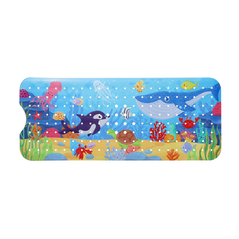 Proširena PVC podloga za kupaonicu, 100×40 cm, ekološki prihvatljiva protuklizna podloga s dječjim crtani dizajnom