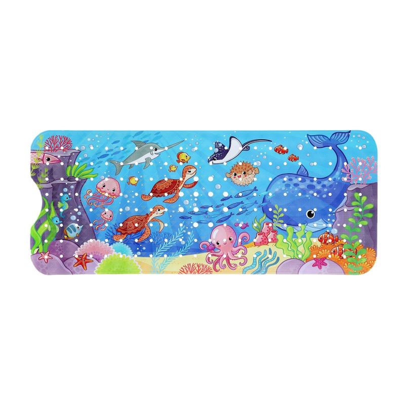 Proširena PVC podloga za kupaonicu, 100×40 cm, ekološki prihvatljiva protuklizna podloga s dječjim crtani dizajnom