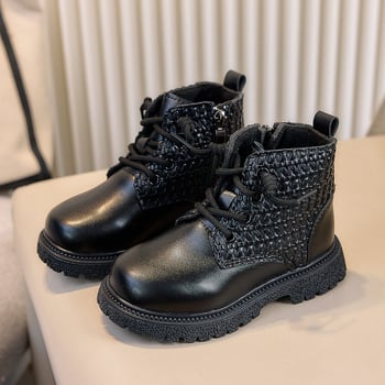 Dječje Martin čizme s tankom baršunastom podstavom, sintetička koža, britanski stil, bočni zip, gumeni potplat