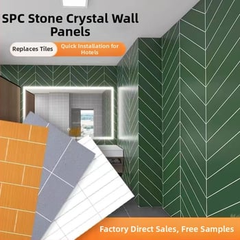 SPC zidni panel od kamena‑kristala za renovaciju kupaonice, dekorativni zidni panel, vodootporan i vatrootporan