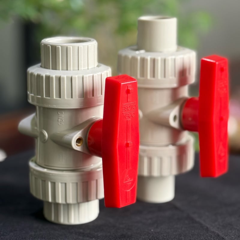 PPH kuglasti ventil od polipropilena DN15-DN100, socket fusion spoj, ručni pogon