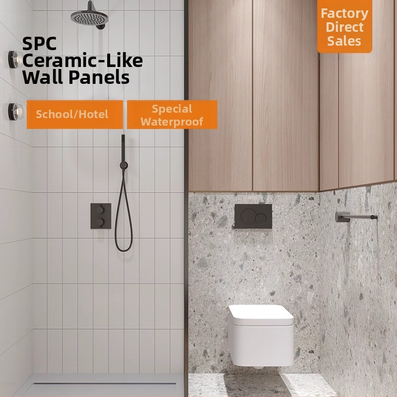 SPC kameno-kryštálový stenový panel pre rekonštrukciu hotela, kúpeľňa, vodotesný, bezšvový, odolný voči ohňu