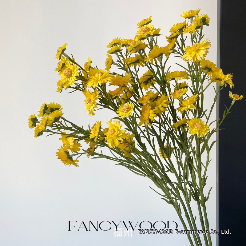 Vysoko kvalitné umelé divé chryzantémy pre rekvizity na fotenie a domáce dekoratívne kvety do obývačky a spálne