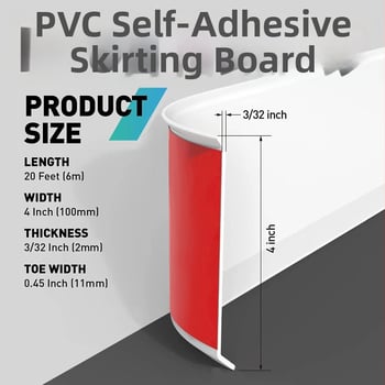 PVC mekani samoljepljivi donji prag za zid, gumeni i plastični rub, moderan minimalistički stil