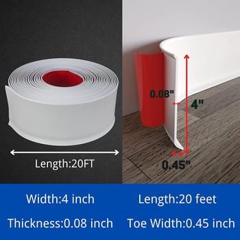 PVC mekani samoljepljivi donji prag za zid, gumeni i plastični rub, moderan minimalistički stil