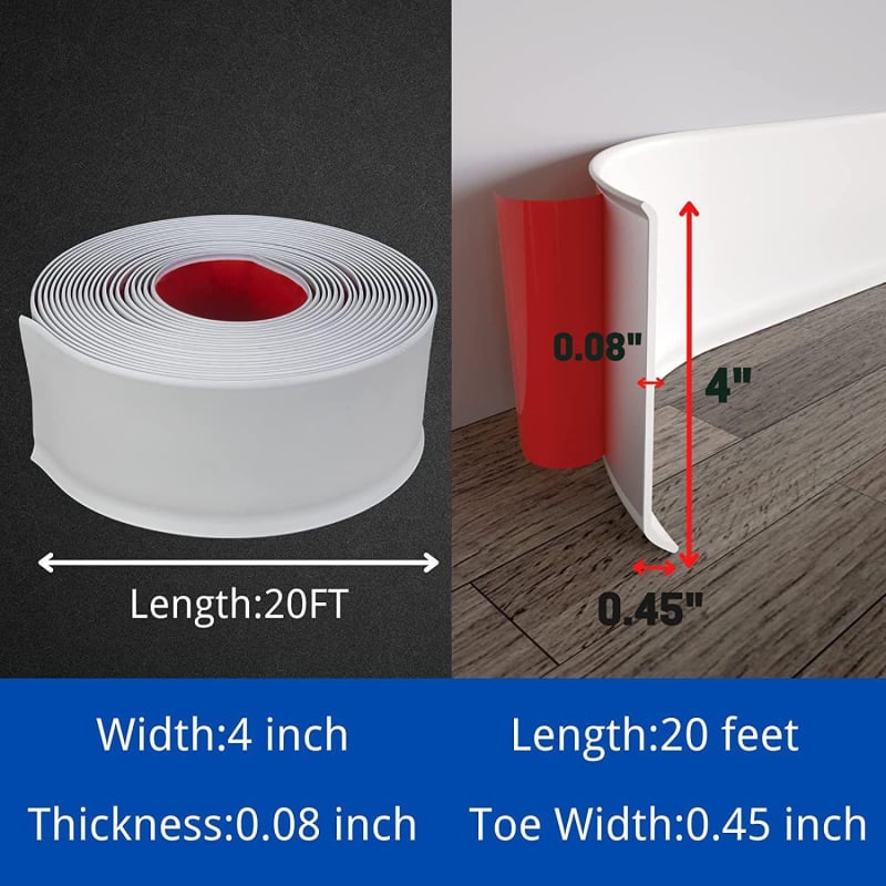 PVC mekani samoljepljivi donji prag za zid, gumeni i plastični rub, moderan minimalistički stil