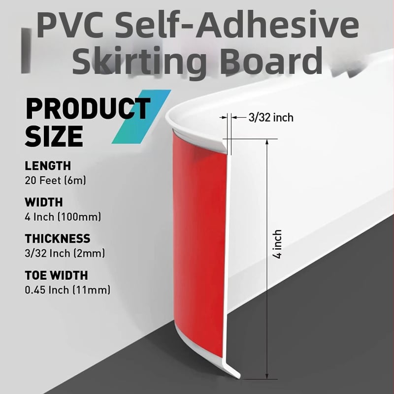 PVC mekani samoljepljivi donji prag za zid, gumeni i plastični rub, moderan minimalistički stil