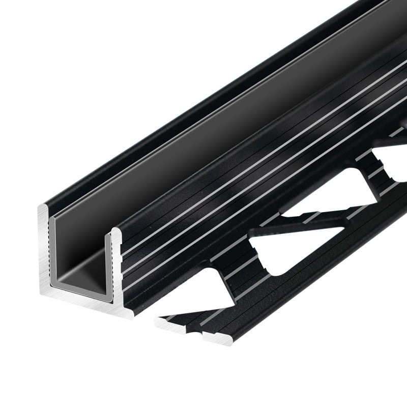 Aluminijska legura F-žljeb za kupaonsku pregradu i tuš kabinu, ugrađeni dijelovi za staklo, U-oblik rubni profil, F-oblik završni rub