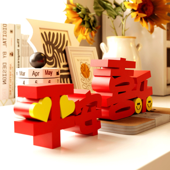 Ornament 3D 1009 - pace și bucurie festive, decor roșu pentru masă într-un living modern, drăguț design 3D