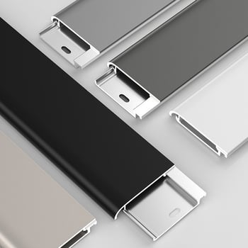 Aluminijska legura, ultra uski zidni profil s metalnim dekorativnim linijama bez tragova