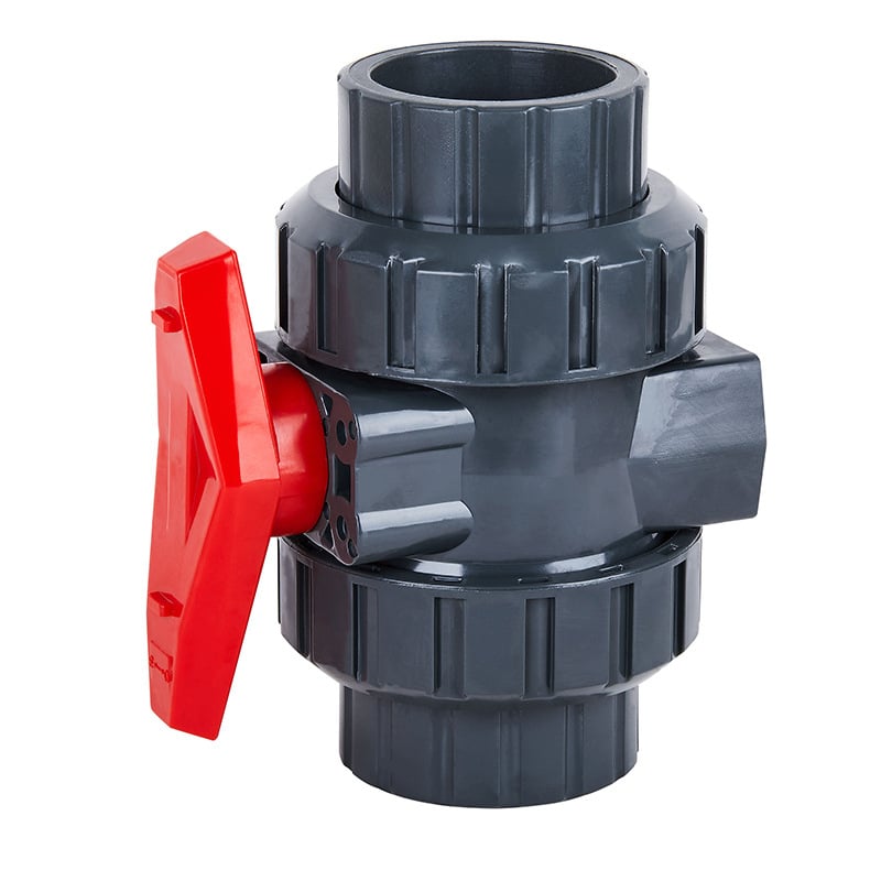 UPVC plastični kuglični ventil sa socket priključkom, GB standard, dvostruki spoj, otporan na koroziju, adhezivno spajanje