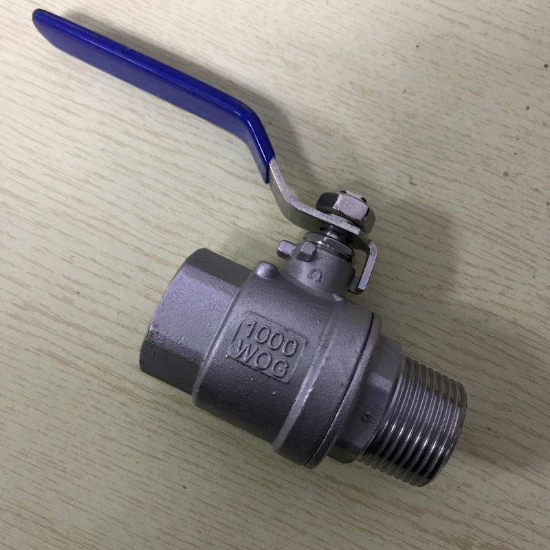 304 nehrđajući čelik dvodijelni kuglični ventil s unutarnjim i vanjskim navojem za vodovodnu instalaciju, veličine 1/2", 3/4" i 1"