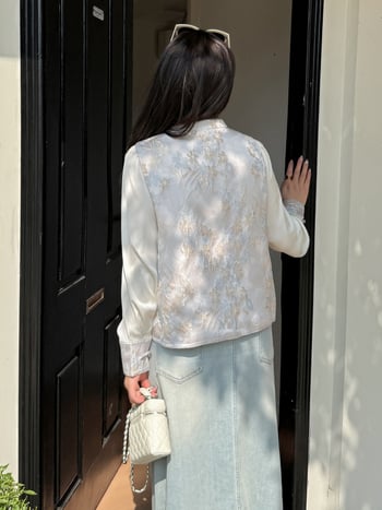 Inno Plus-Size îmbrăcăminte pentru femei în stil chinezesc nou, set Jacquard vestă cu cămașă, primăvara 2026, set din două piese, cod 313073