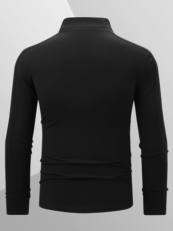 Muški T-shirt s stojećim ovratnikom, brzo se suši, s dugim rukavima, za vanjske sportove, trčanje i planinarenje, prozračan i elastičan.