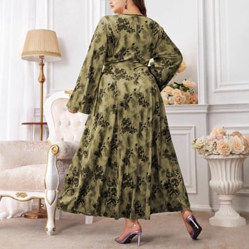 Duga haljina od baršuna s patchworkom, plus veličina, jesenja moda, elegantna i laskajuća silueta