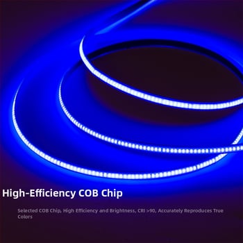 COB LED trak 24V, 384 LED, širina 8 mm, fleksibilan, visoka svjetlina, bez treptanja, za inženjersko i kućno osvjetljenje, prilagodljiv, 90 CRI, 10 W/m, vijek 50 000 h