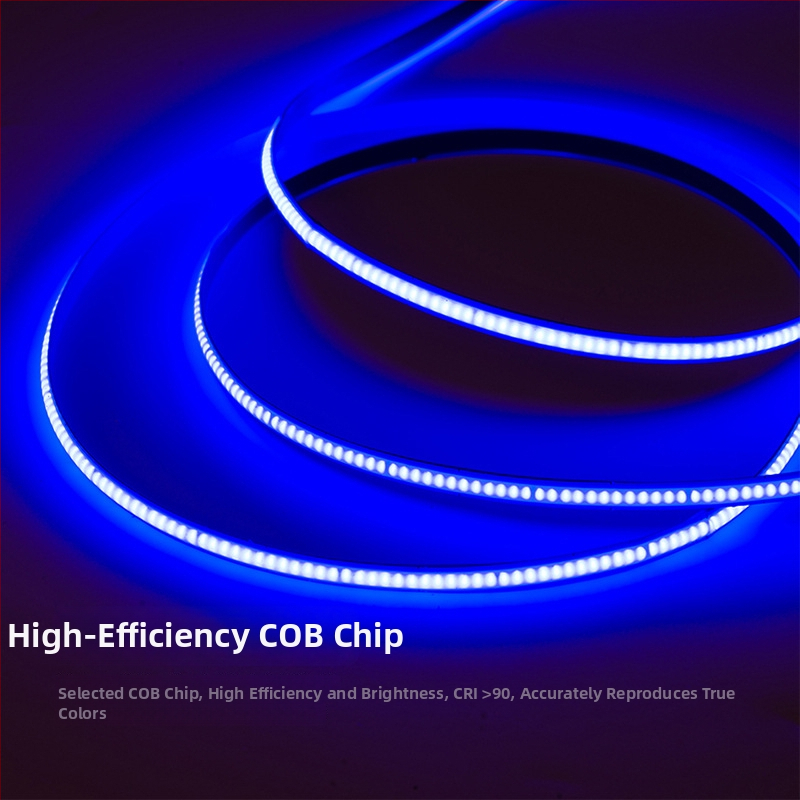 COB LED pásik 24V, 384 LED, šírka 8 mm, ohybný, vysoký jas, bez trblietania, pre inžinierske a domáce osvetlenie, prispôsobiteľný, 90 CRI, 10 W/m, životnosť 50 000 h
