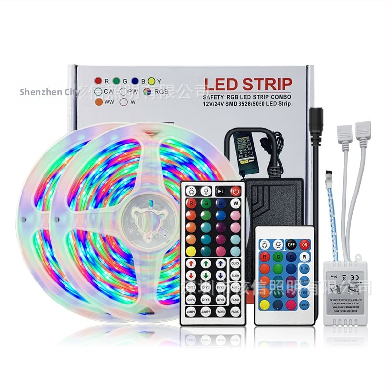 RGB 3528 vodootporna LED traka s daljinskim upravljačem 24 ili 44 tipke, 12V, 5 m, promjenjivi boje