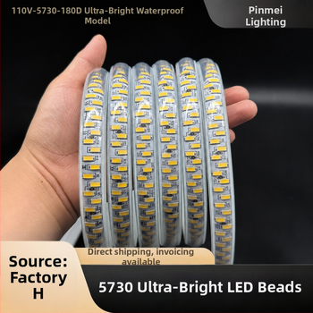 LED trak 110V za vanjsko vodootporno osvjetljenje i kućne/projekte namjene, visoka svjetlina, 5730 LED, 180 LED, 18W, 3000K/4000K/6500K, fleksibilan, velika gustoća