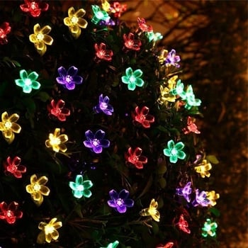 Solarna LED dekorativna žica za vanjsku upotrebu s motivom sakura cvijeta, vodootporna dekorativna rasvjeta za dvorište i balkon
