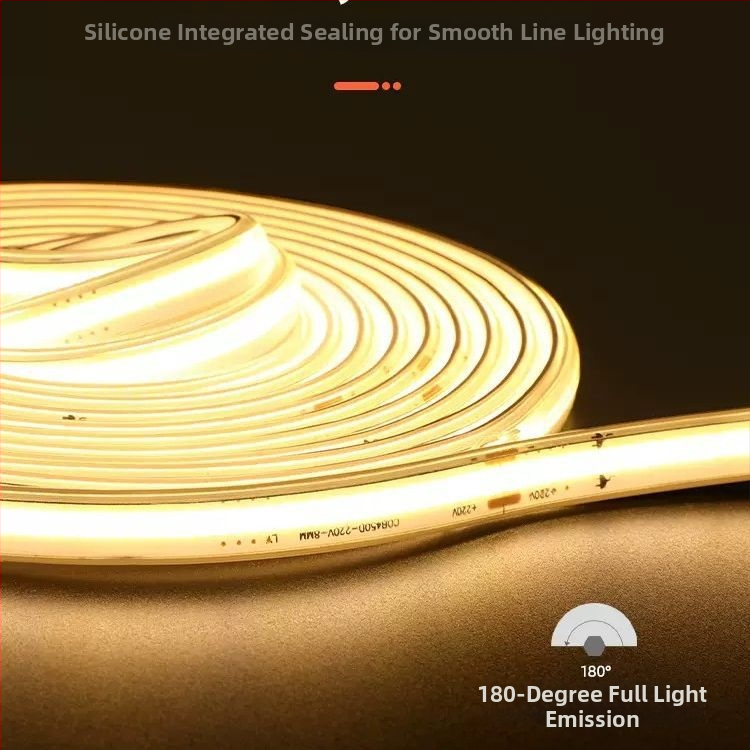 COB LED pásik, mimoriadne jasný, 220V, vodotesný, samolepiaci pre stropné osvetlenie v interiéri obývacej izby