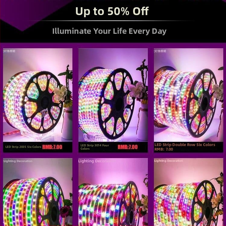 Vonkajšia RGB LED páska s efektom meniacej farby a dúhovým efektom, vodotesný neónový tubus