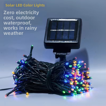 Solárna LED reťaz s blikajúcimi svetlami, vonkajšia vodotesná záhradná dekorácia, viacfarebné svetlá pre atmosféru