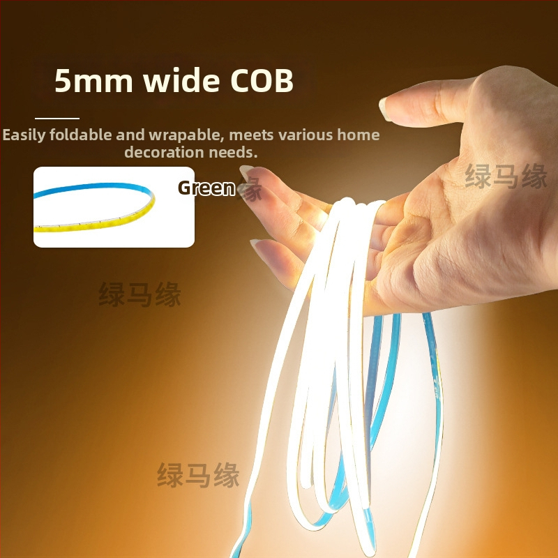 5 mm široká COB lineárna lišta v hliníkovom kanáli, zapustená, 12/24 V, vhodná pre vinársku skriňu a prezentačnú skriňu, možno ju narezať