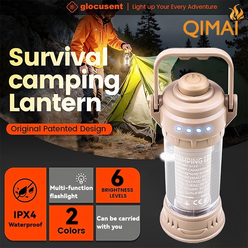 LED ambijentalna kamping svjetiljka, punjiva, prijenosna, za vješanje, više izvora svjetla, vanjsko osvjetljenje za šator