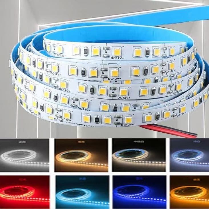 2835 LED traka, 12V, 120 LED, širina 8 mm, aluminijski kanal, ledeno plava boja