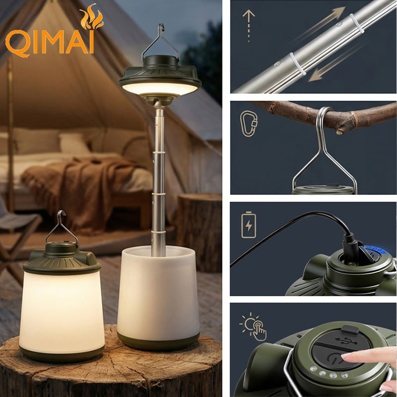 LED kamping svjetlo, viseće svjetlo za šator, USB punjenje, proširivo ambijentalno svjetlo za vanjsku upotrebu