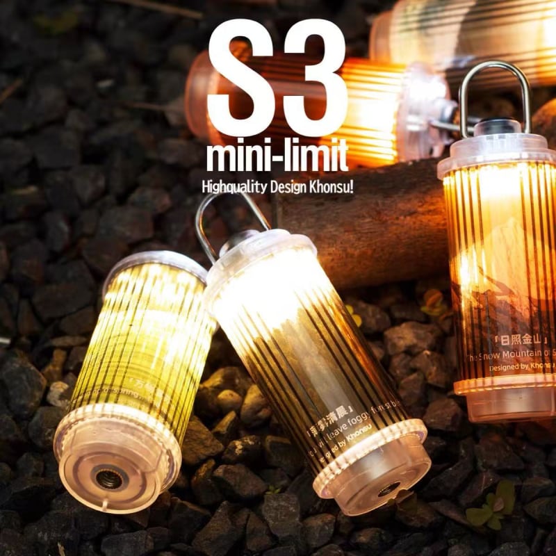 Khonsu S3 Mini prozirna kamping svjetiljka, punjiva, višefunkcijska LED lampica za šator