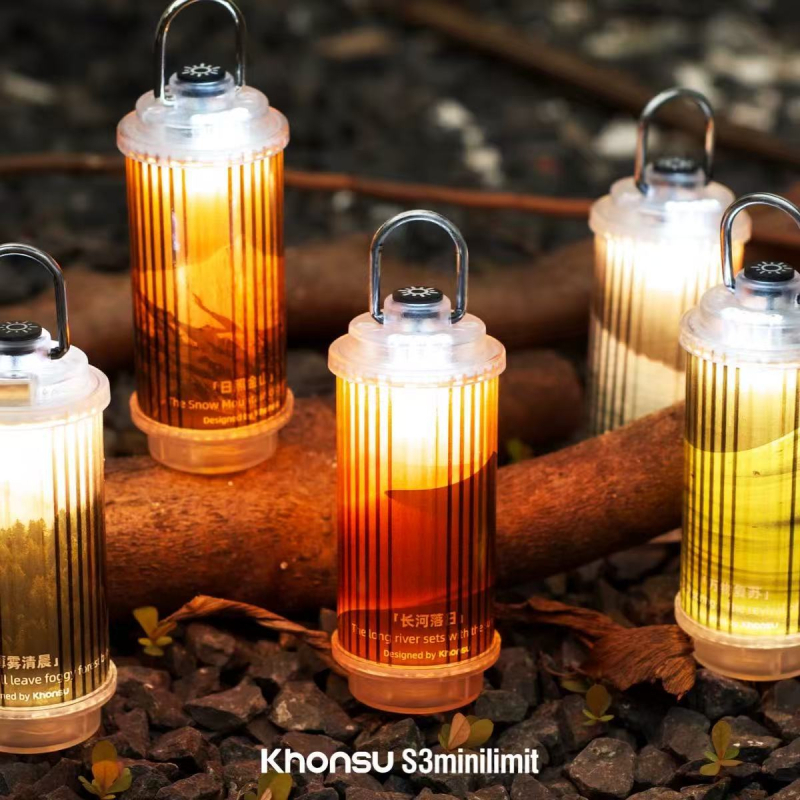 Khonsu S3 Mini prozirna kamping svjetiljka, punjiva, višefunkcijska LED lampica za šator