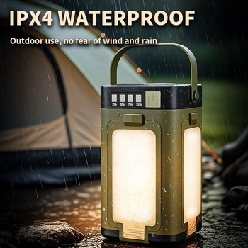 Vanjska kamping svjetiljka s dizajnom od četiri lista, solarno napajanje, USB-C prijenosna lampa za šator i ambijent.