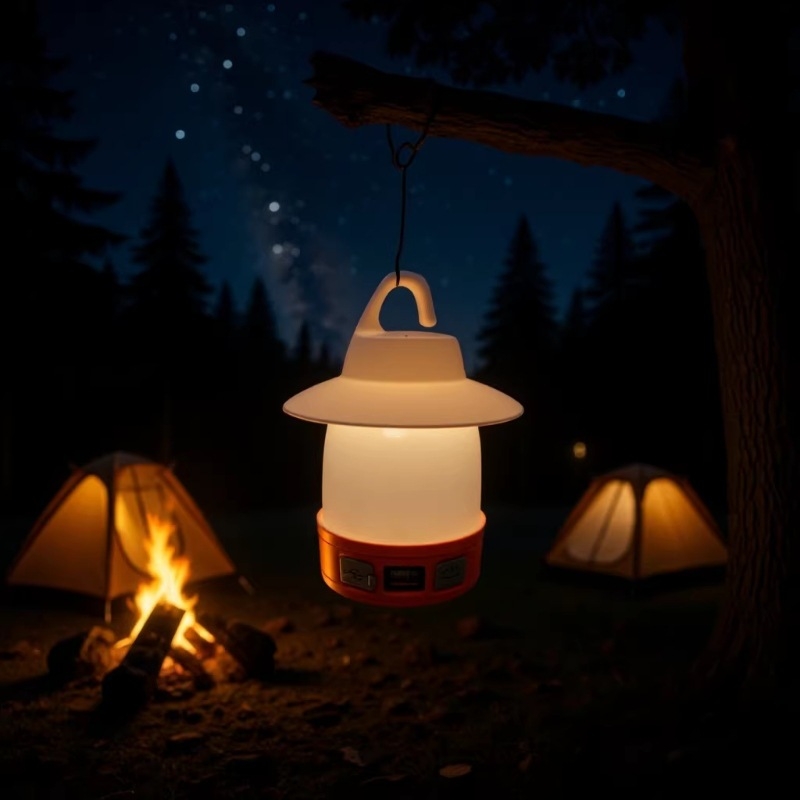 Višenamjenska vanjska kamping lampica, jaka svjetlost, više načina rada, dvostruka glava, lampa za šator, lagana i prijenosna