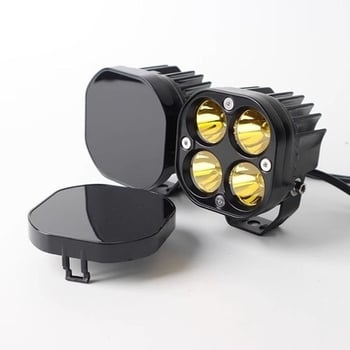4 LED kvadratno radno svjetlo za automobil, 3 inča, 40W, crno kućište, off-road reflektor s poklopcem leće