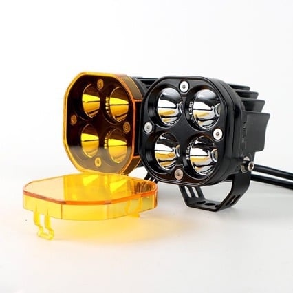 4 LED kvadratno radno svjetlo za automobil, 3 inča, 40W, crno kućište, off-road reflektor s poklopcem leće